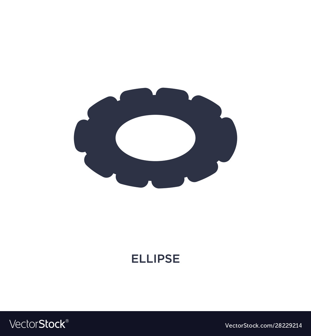 Ellipse icon on white background simple element