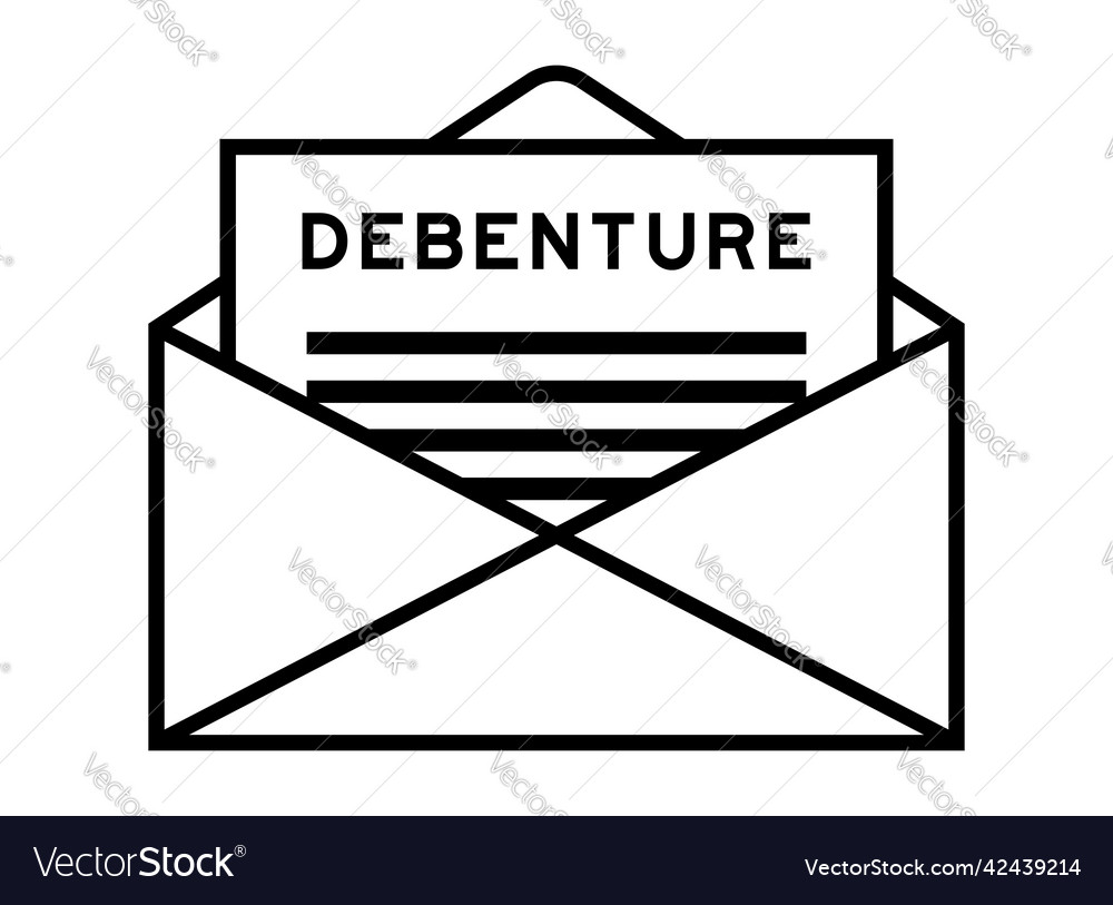 Envelope And Letter Sign With Word Debenture Vector Image