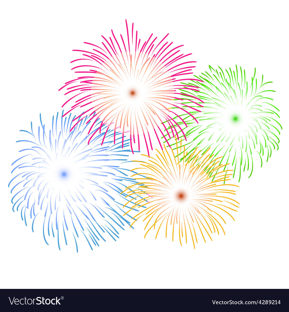 Fireworks on white background