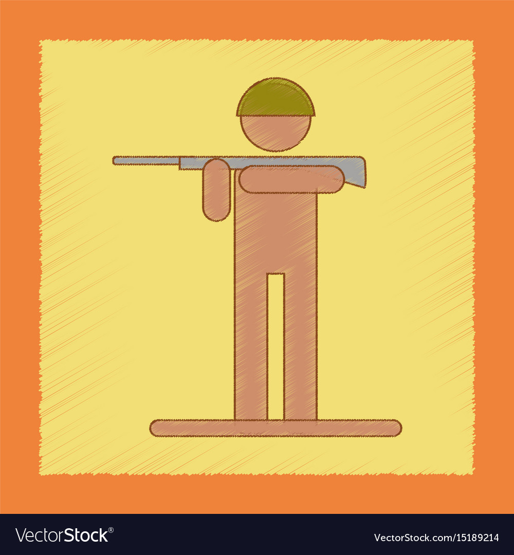 Flat shading style icon kids toy soldier