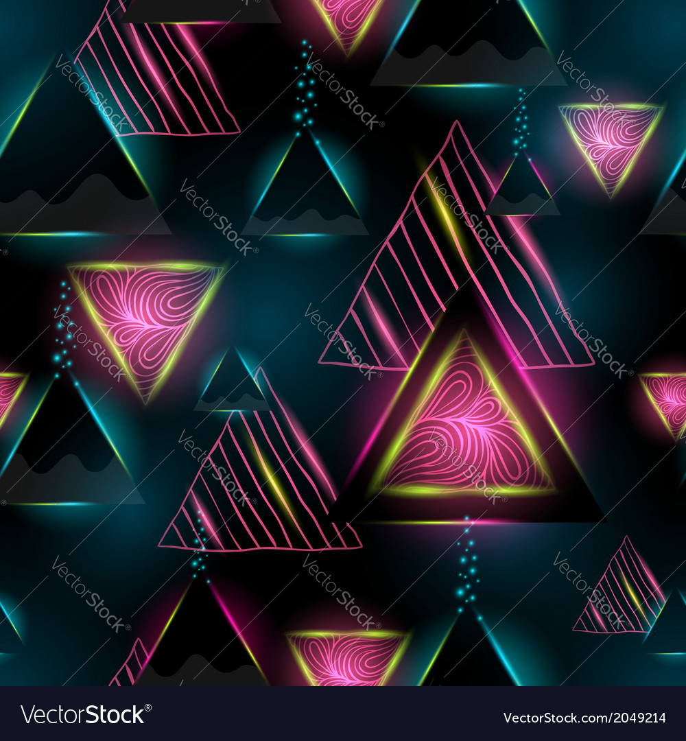 Geometric Neon Triangle Pattern