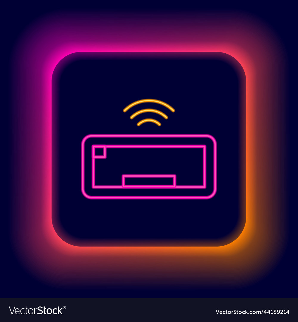 Glowing neon line computer keyboard icon isolated Vector Image Glowing neon line computer keyboard icon isolated