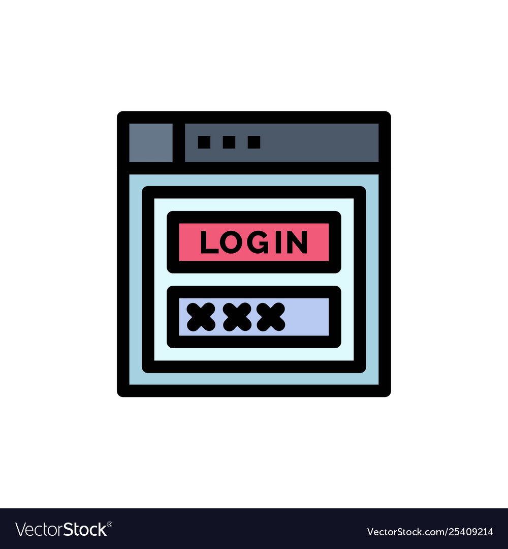 Internet password shield web security flat color vector image Internet password shield web security flat color