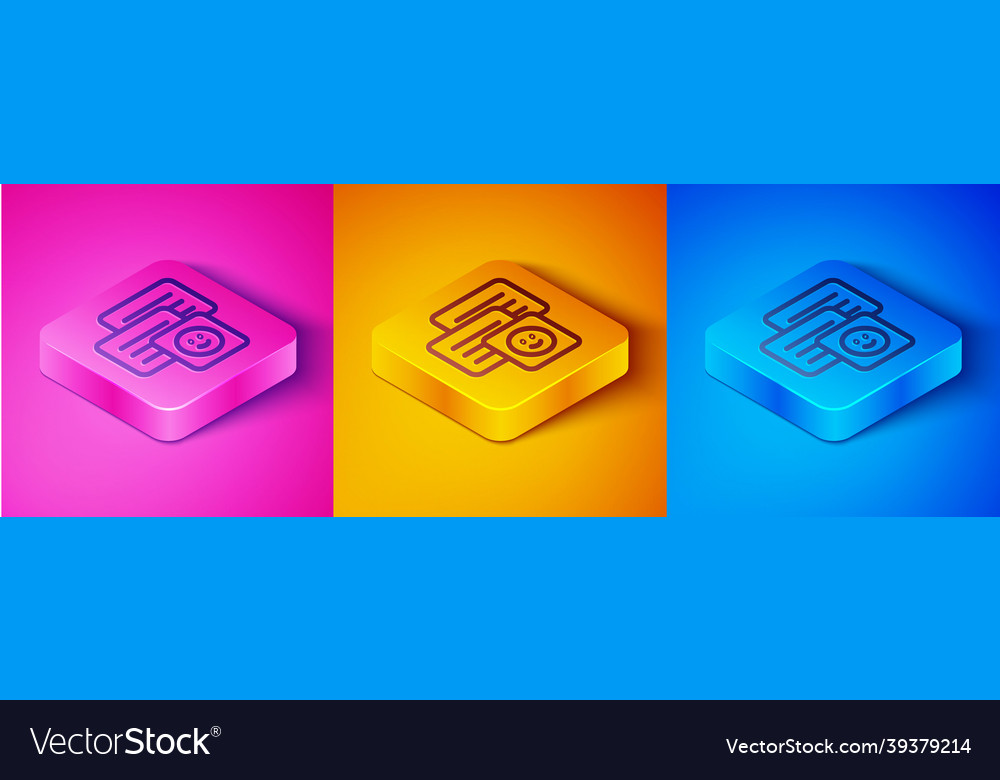 Isometric line new chat messages notification vector image Isometric line new chat messages notification