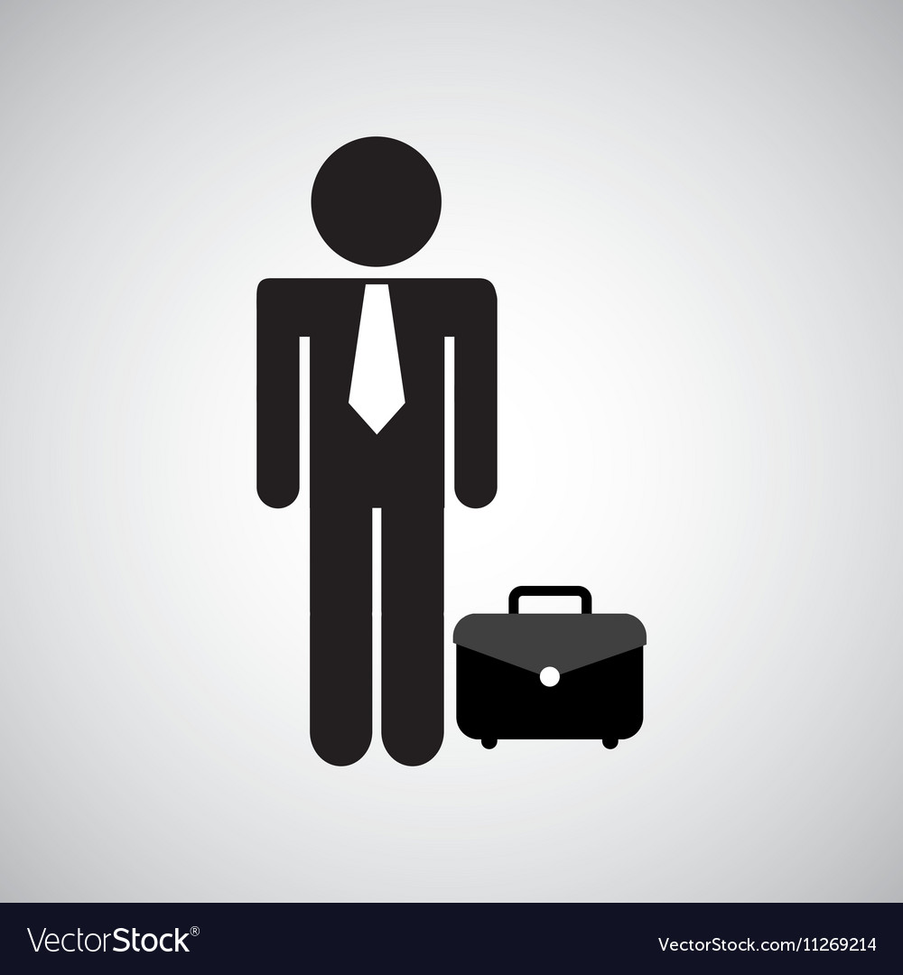 Man silhouette business and portfolio folder