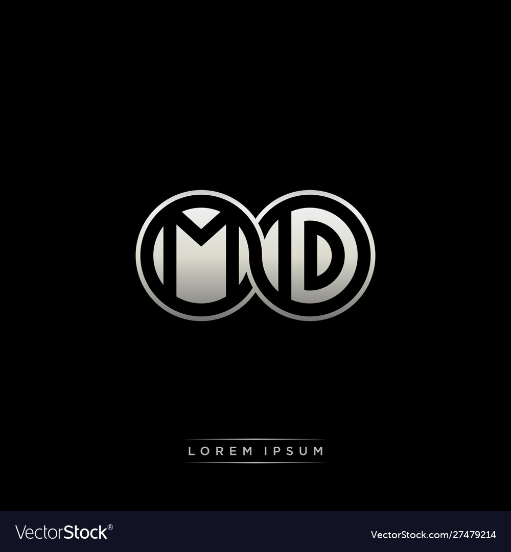 Md initial letter linked circle capital monogram Vector Image