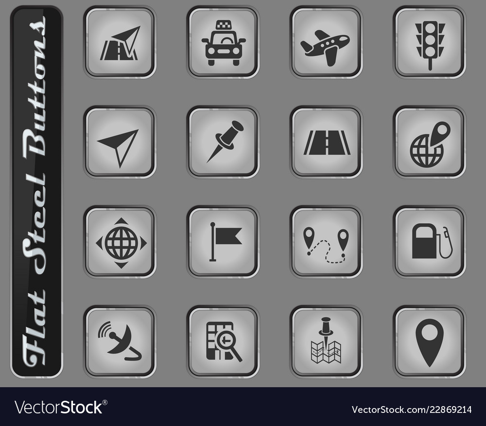 Navigation transport map icon set vector image Navigation transport map icon set