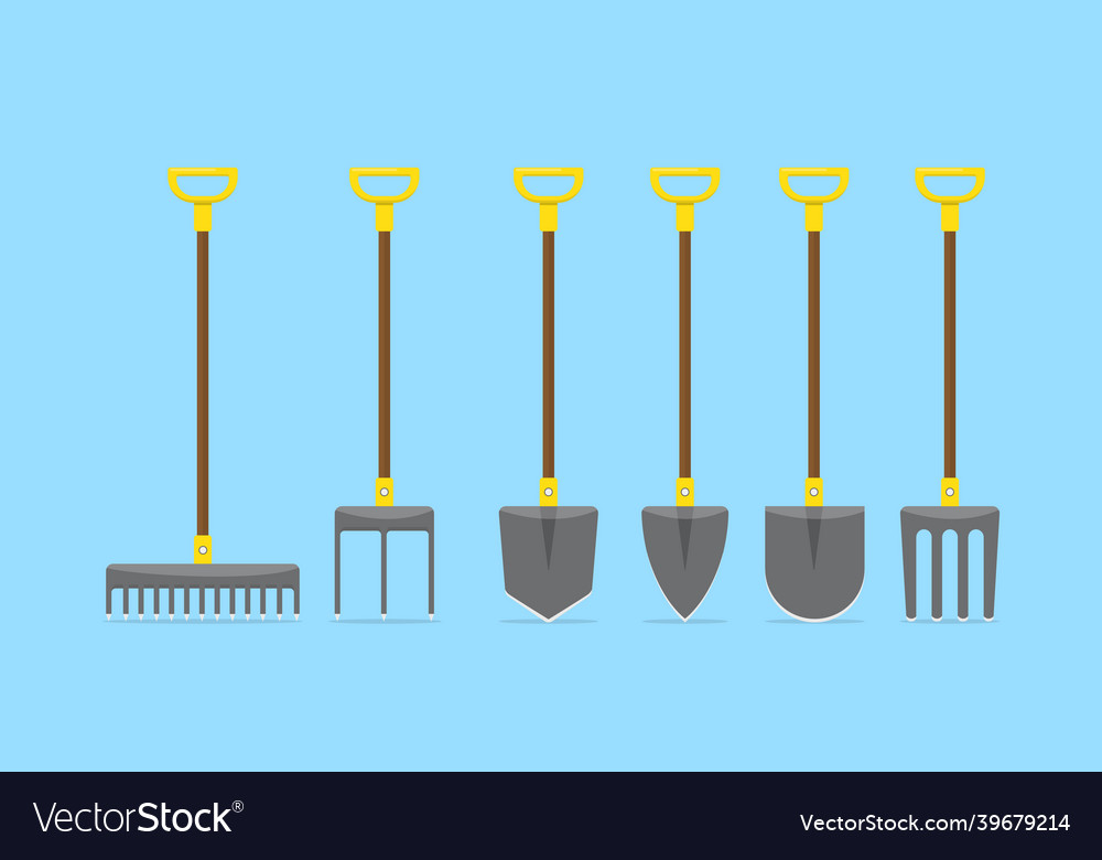 Pitchfork set collection for farming with various Vector Image Pitchfork set collection for farming with various