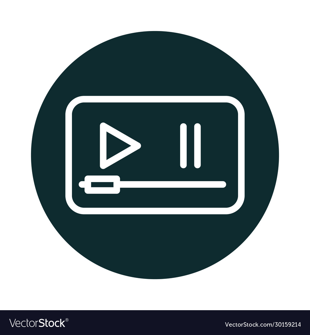 Play and puse button sound block style icon
