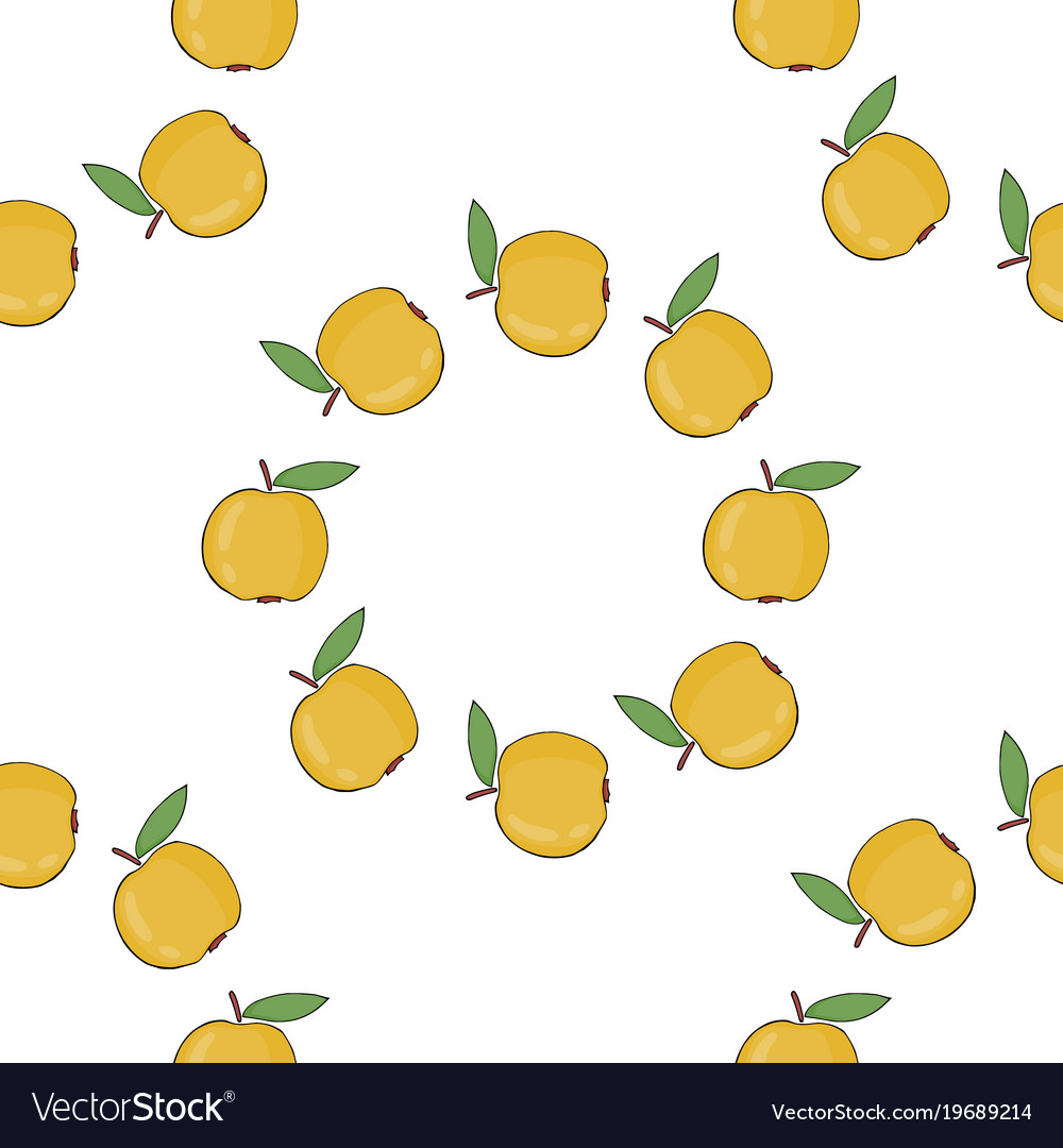 Seamless pattern background with yellow apples