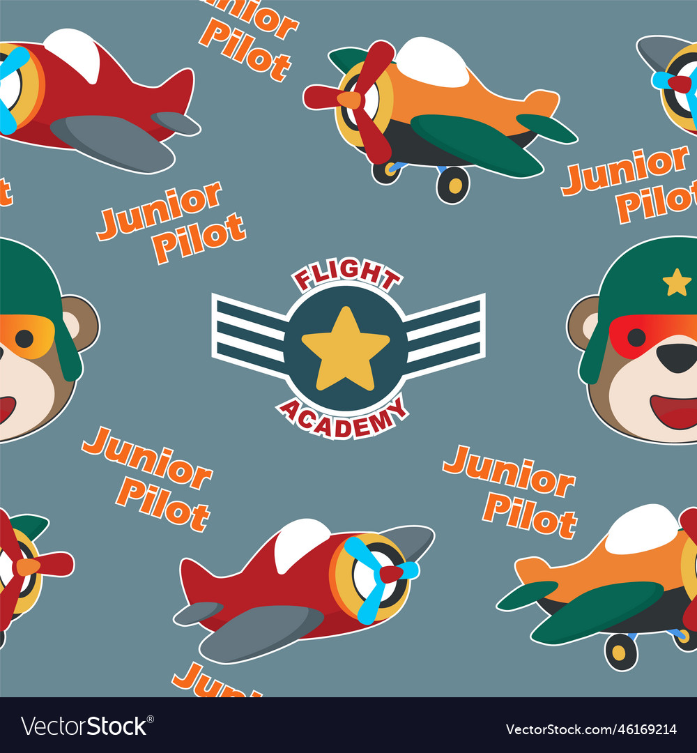 Seamless pattern texture with junior pilot vector image Seamless pattern texture with junior pilot