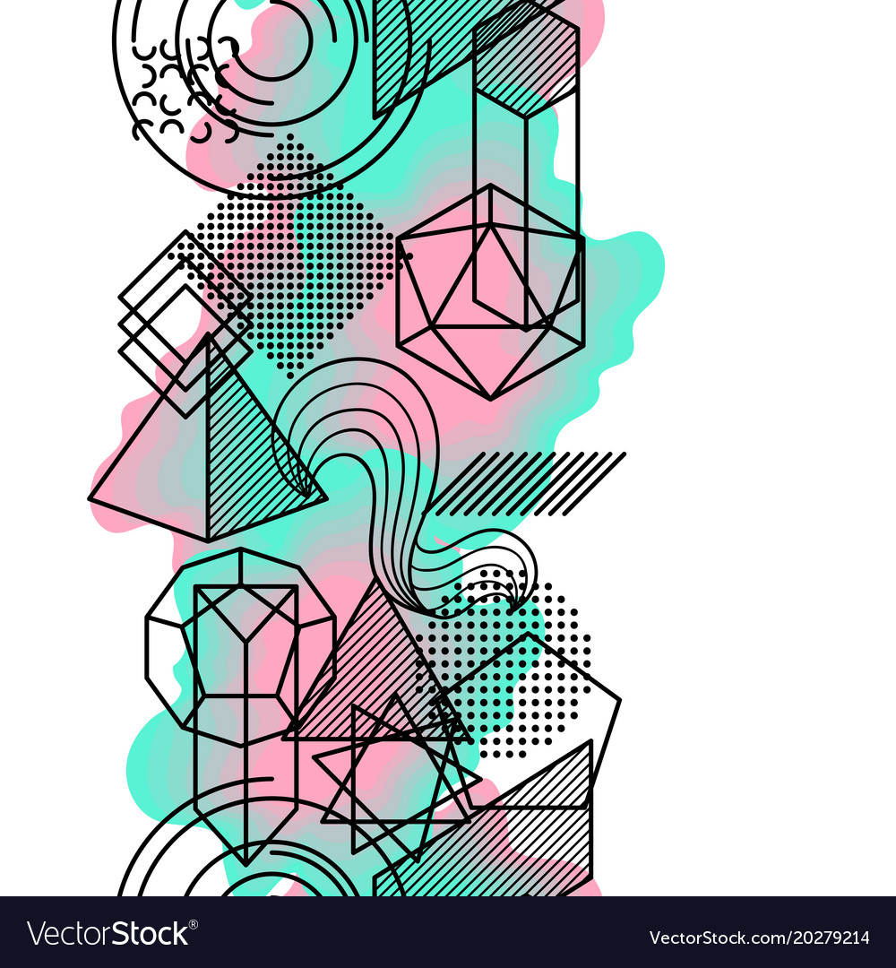 Seamless pattern with abstract geometric shapes