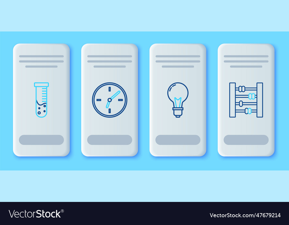 Set line clock light bulb with concept of idea
