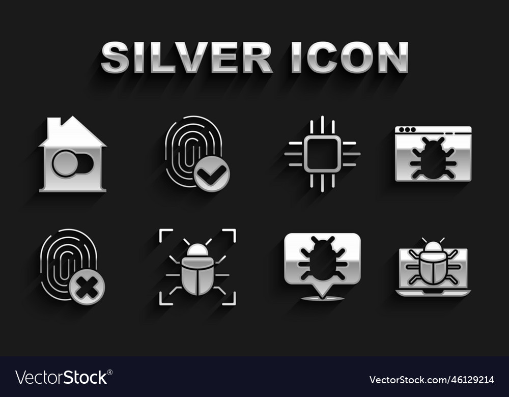 Set system bug on monitor cancelled fingerprint vector image Set system bug on monitor cancelled fingerprint
