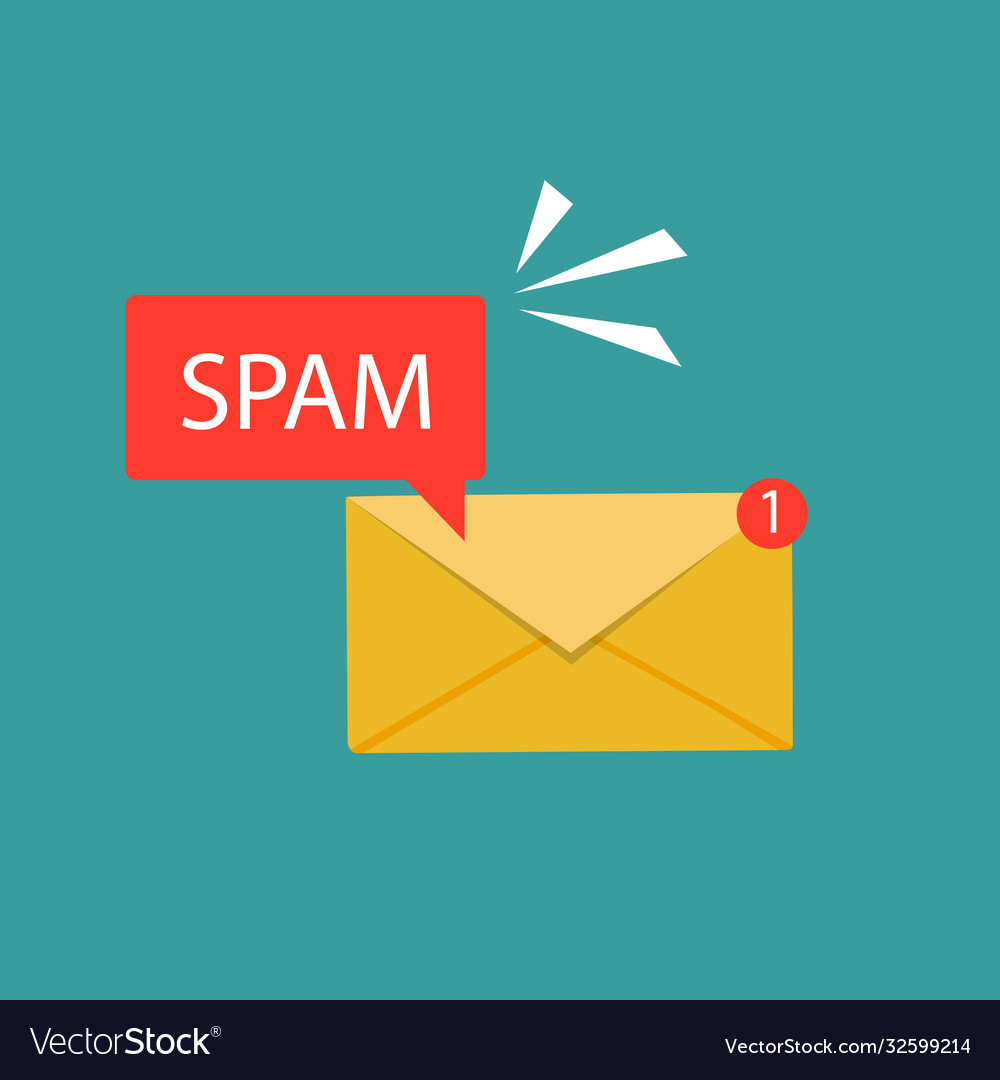 Spam data concept attention message vector image Spam data concept attention message