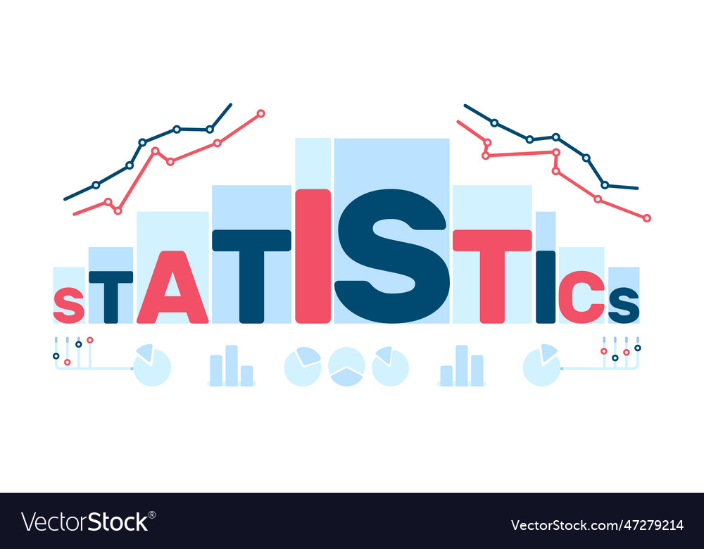 Statistics letters in form of big chart data vector image Statistics letters in form of big chart data