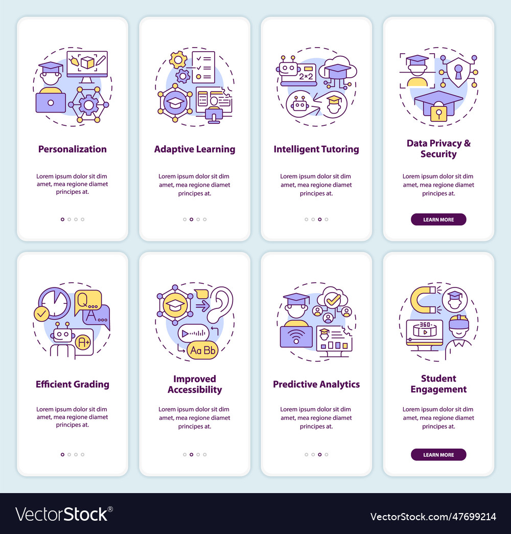 Walkthrough ai in education with linear concepts Vector Image Walkthrough ai in education with linear concepts