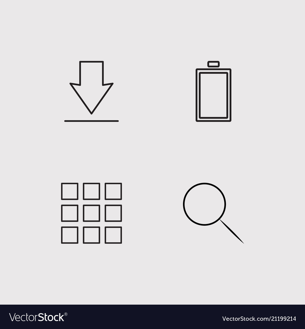 Web simple linear icons set outlined