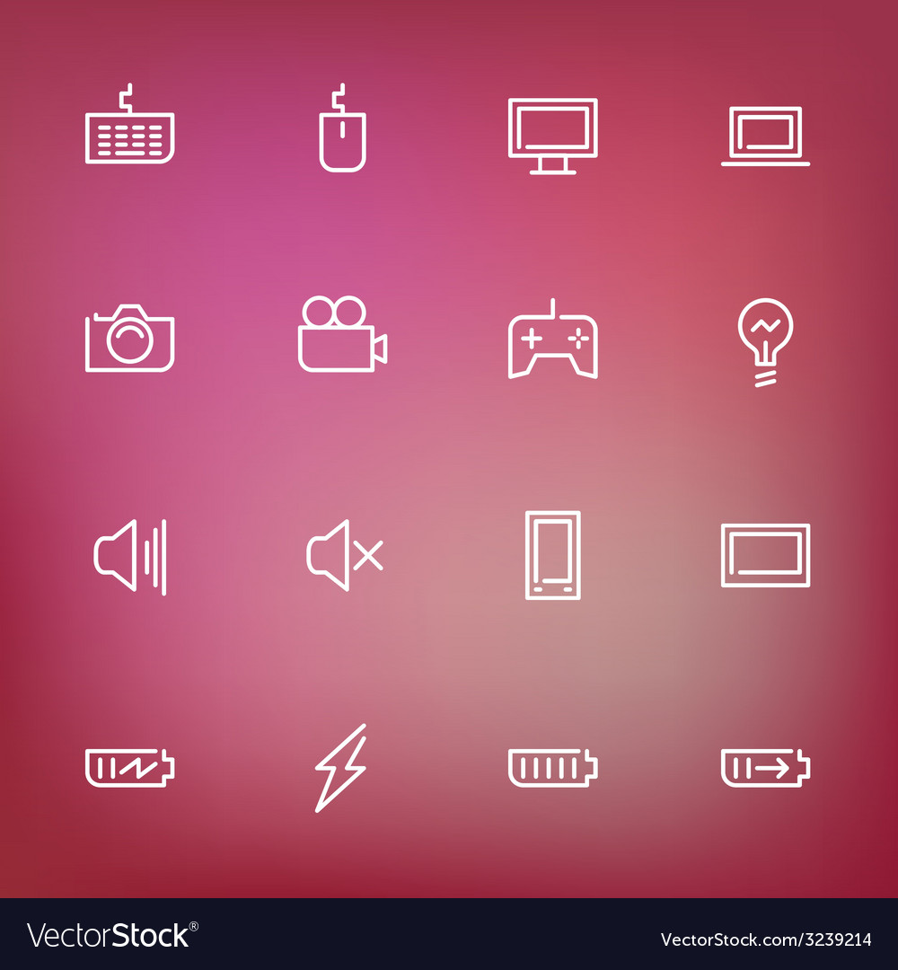White thin line icons set for web and mobile