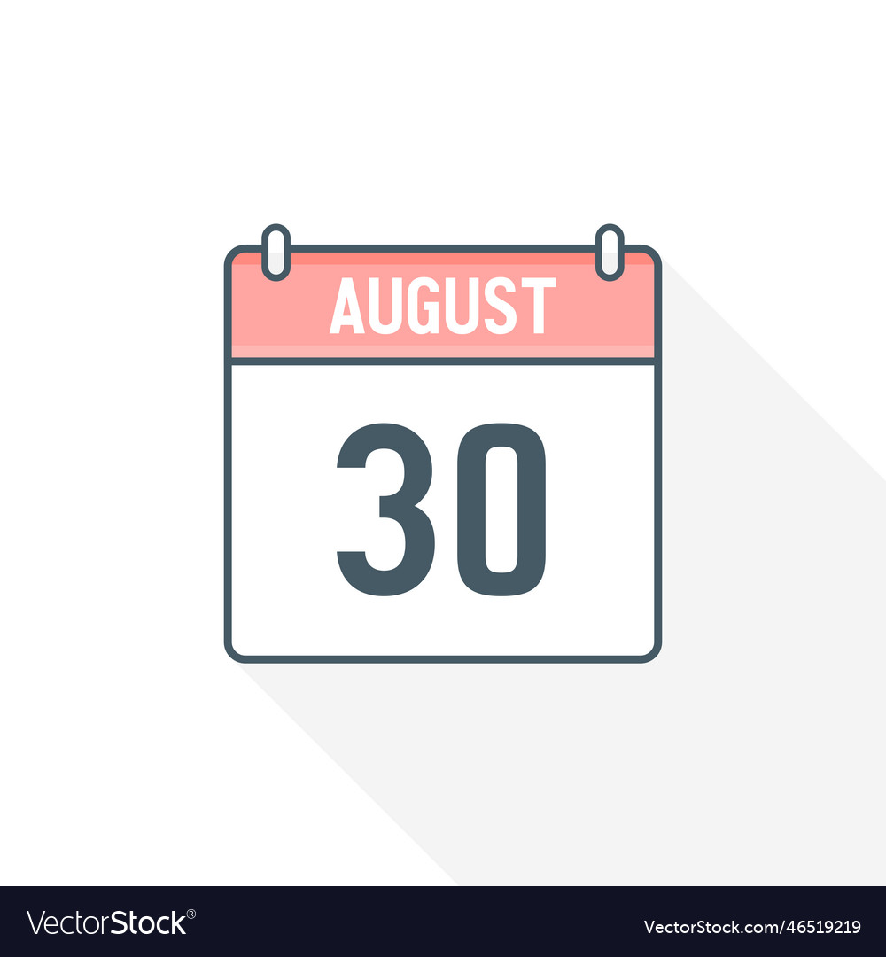 30th august calendar icon 30 date