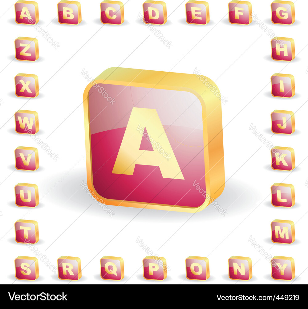Alphabet Letter Icons Royalty Free Vector Image