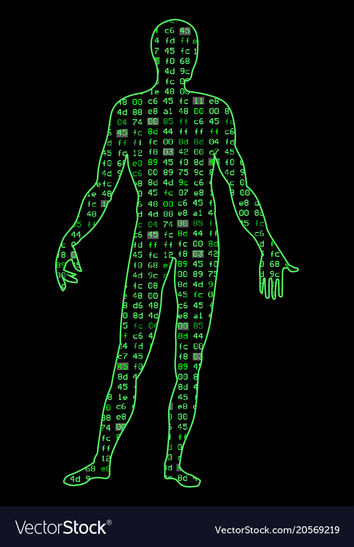 Artificial intelligencesilhouette of a human body Vector Image