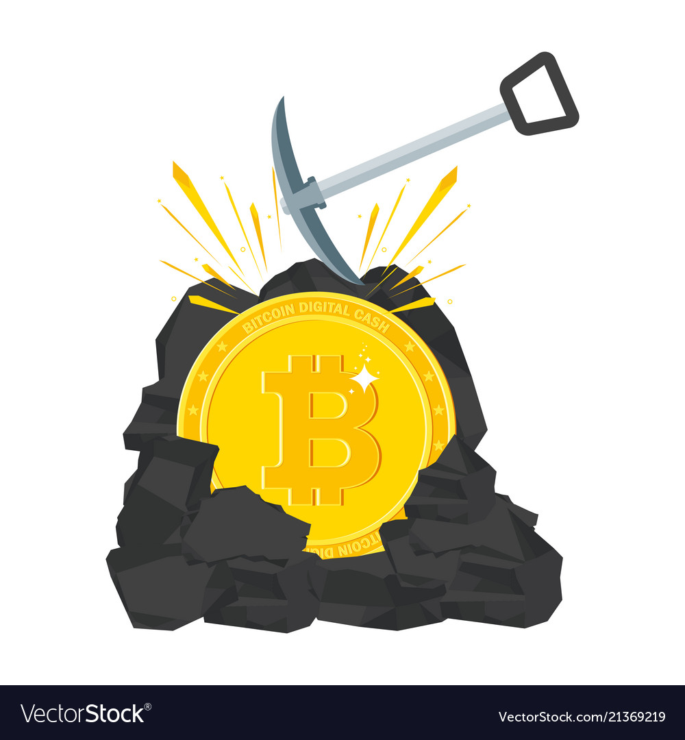 Bitcoin mining concept vector image Bitcoin mining concept