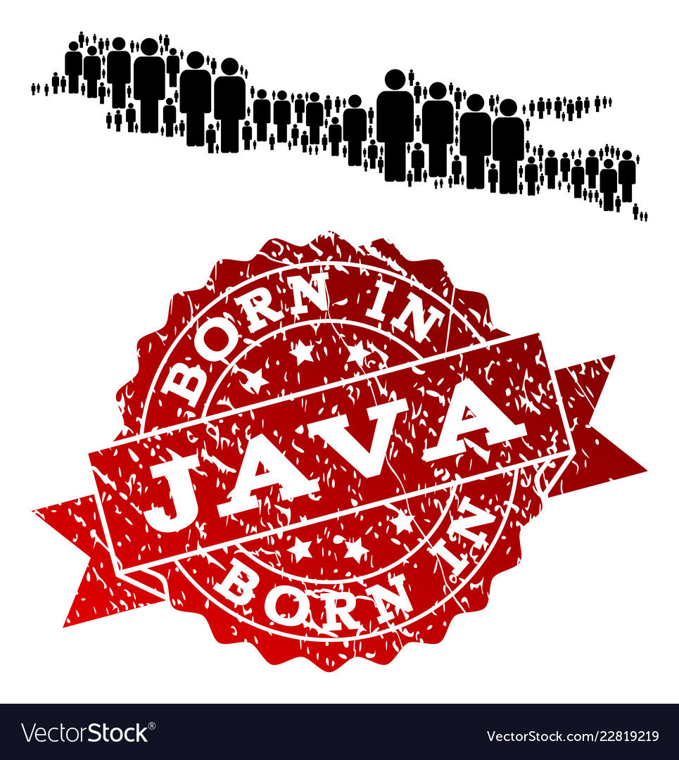 Crowd composition of mosaic map java island