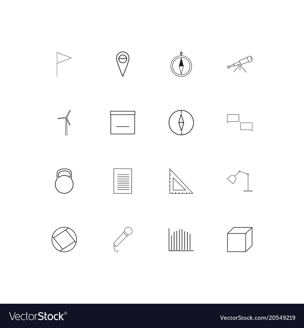 Education and science simple linear icons set