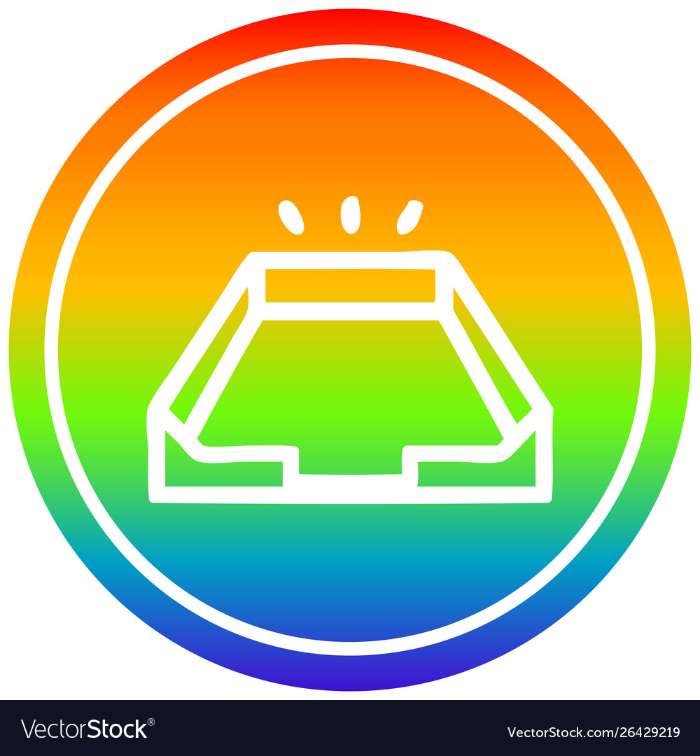 Empty in tray circular rainbow spectrum
