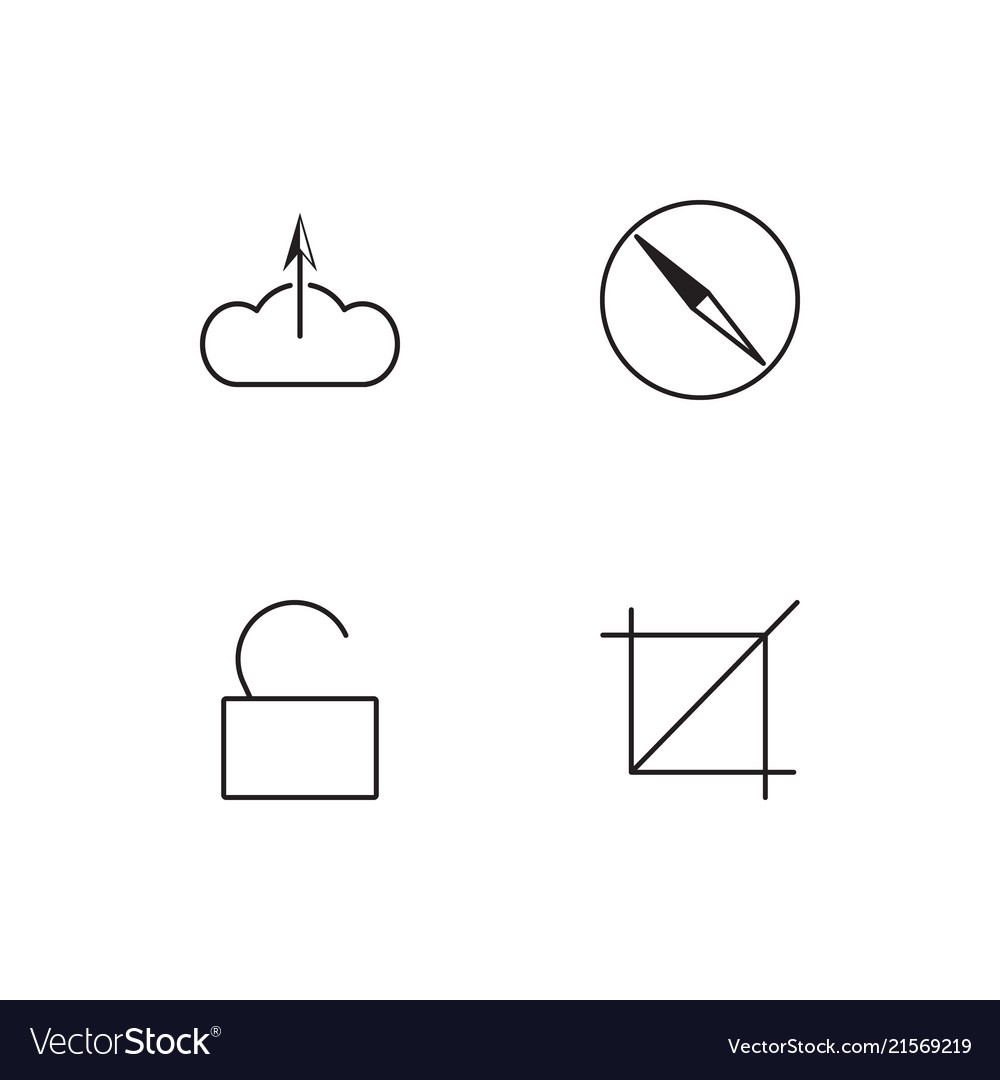 Essential linear icons set simple outline