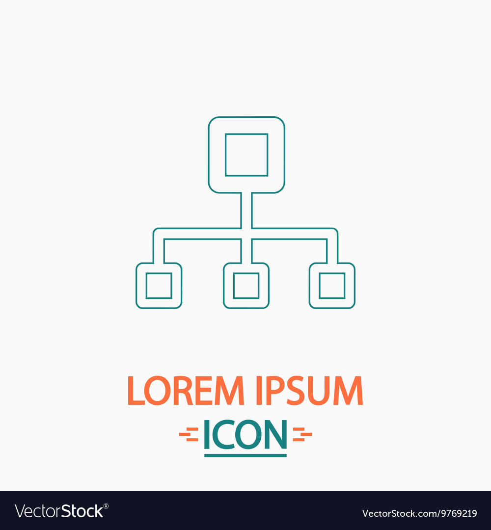 Flow chart computer symbol vector image Flow chart computer symbol