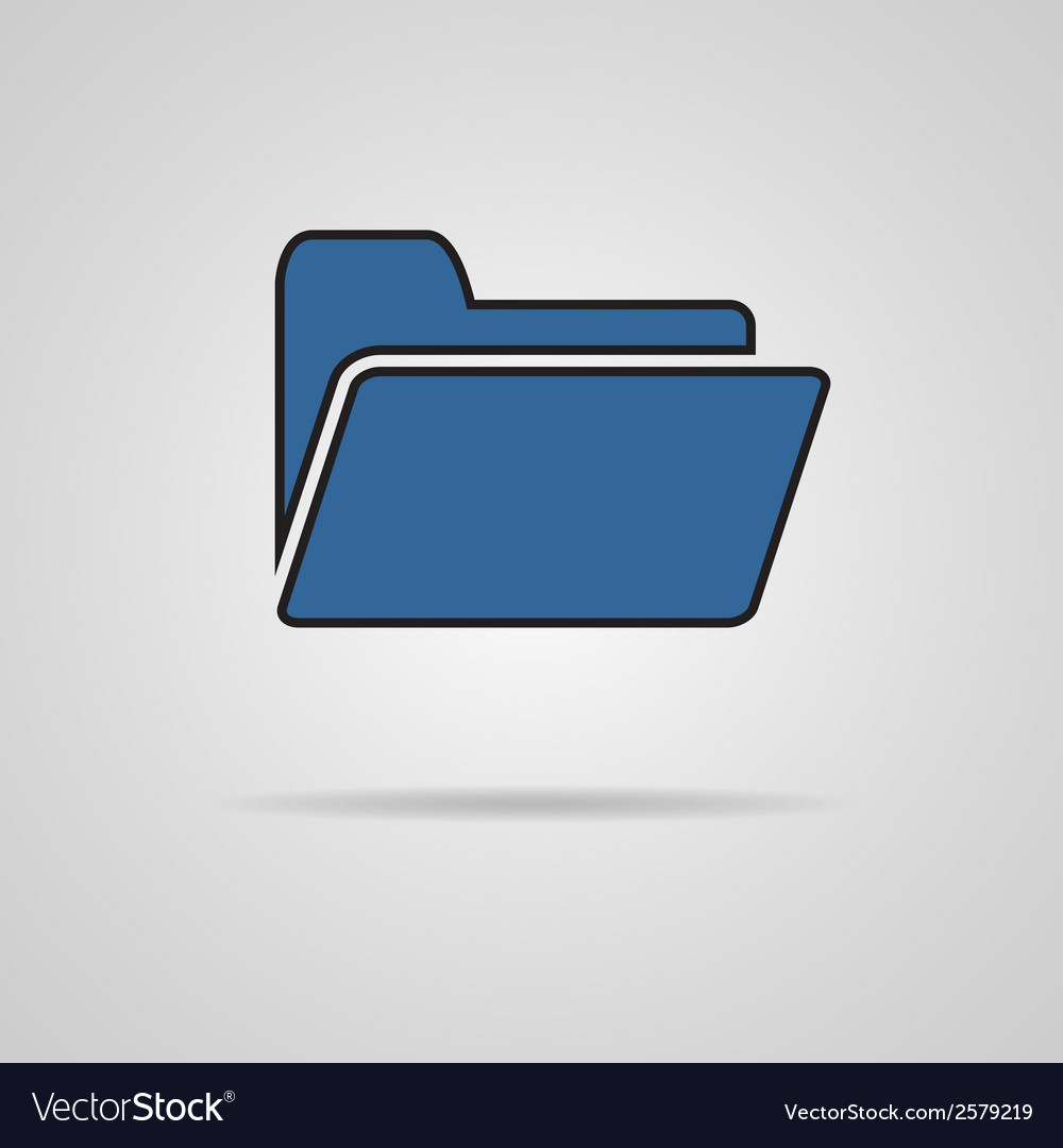 Folder icon with shadow eps10 Royalty Free Vector Image