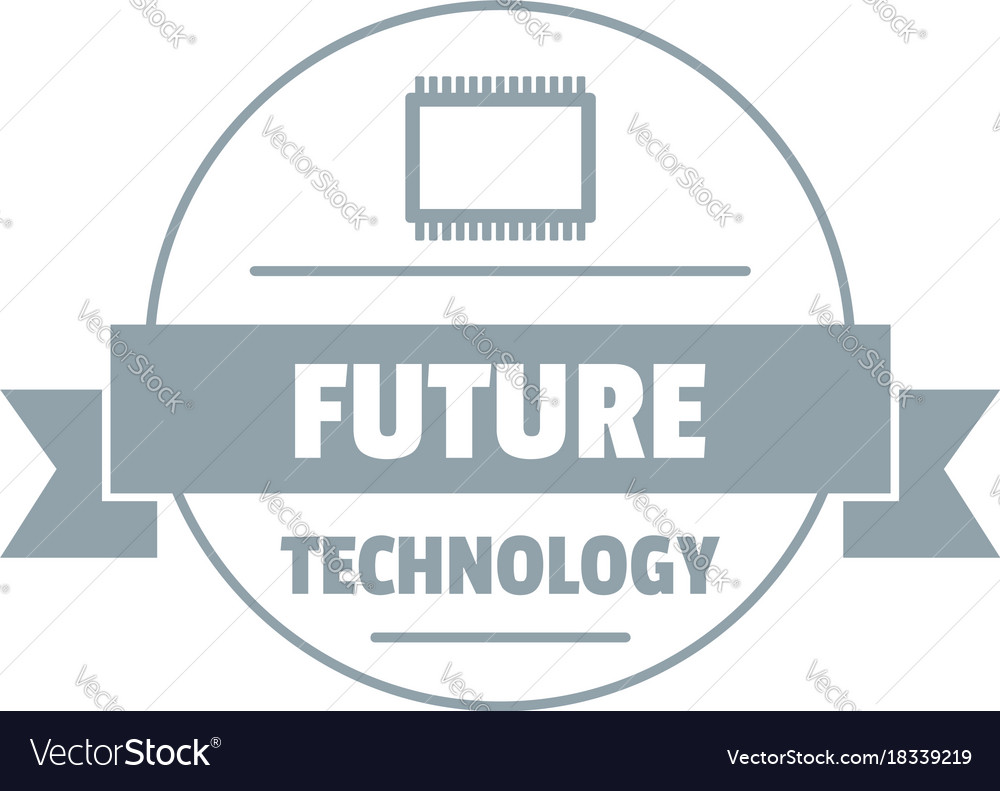 Future technology logo simple gray style Vector Image