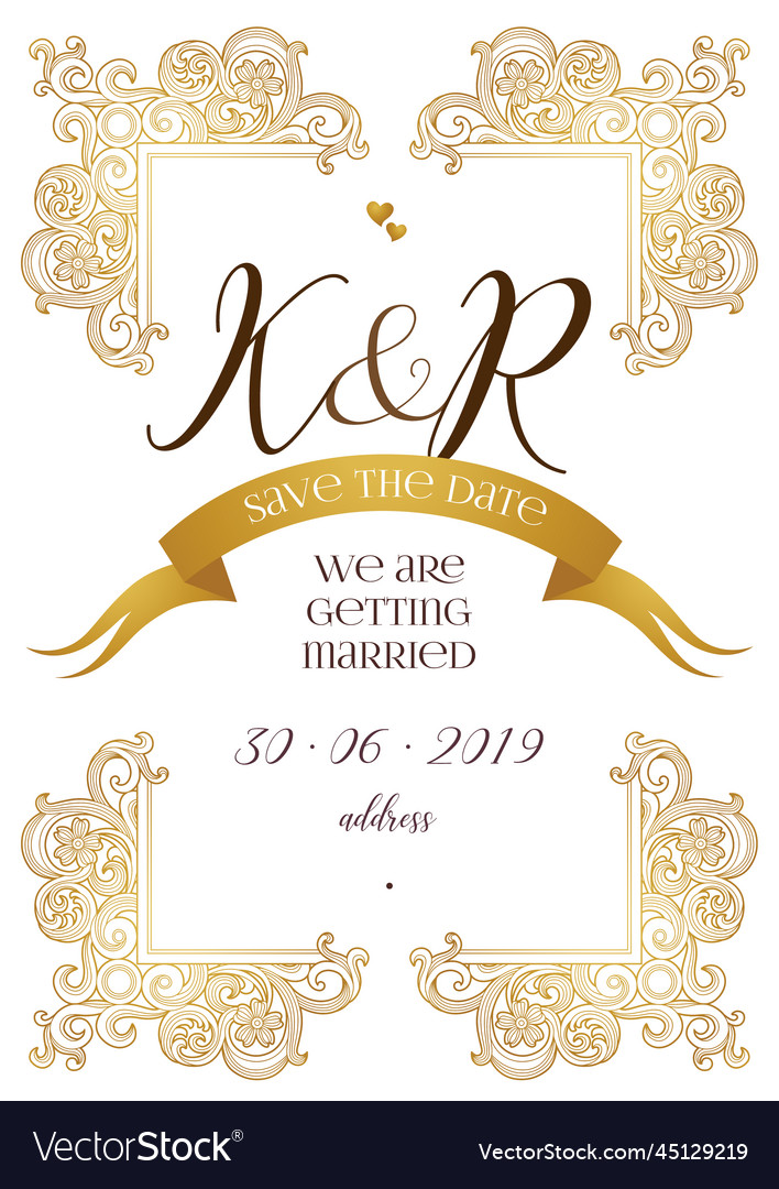 Golden Wedding Monogram - Victorian Floral