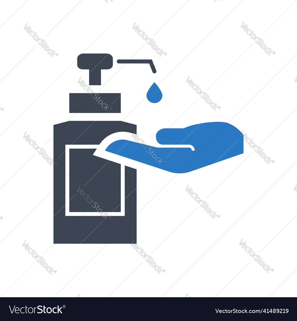 Hand sanitizer related glyph icon