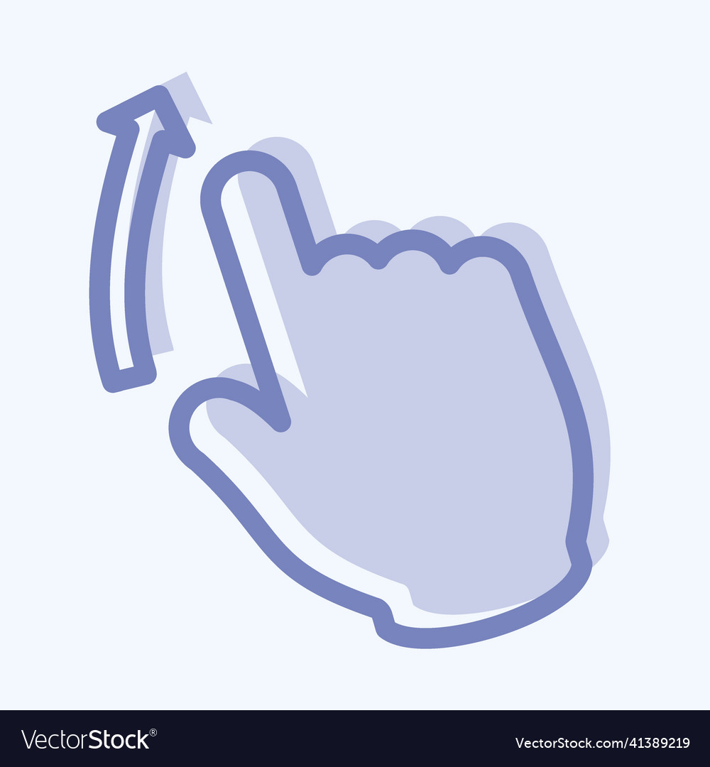Icon swipe up - two tone style simple editable vector image Icon swipe up - two tone style simple editable