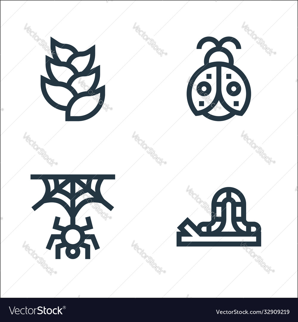 Jungle line icons linear set quality vector image Jungle line icons linear set quality