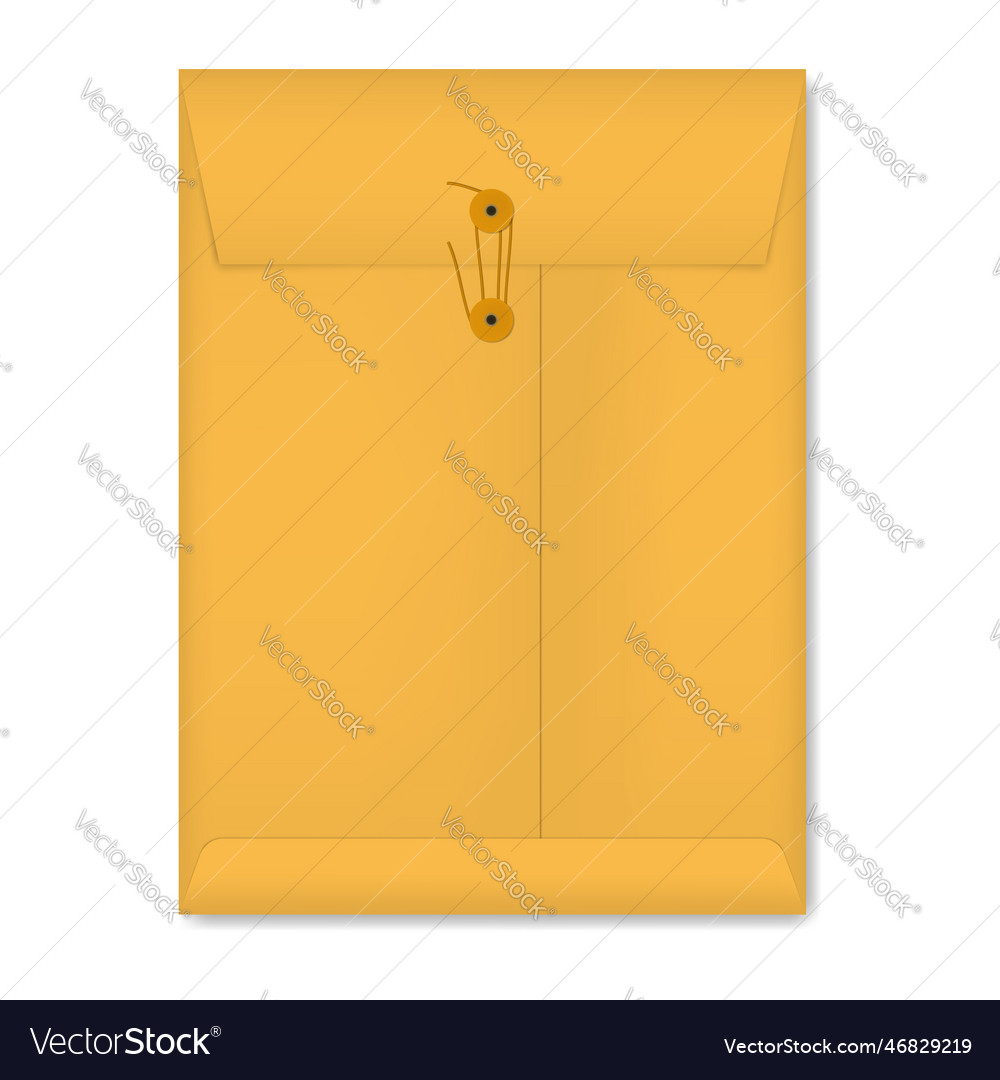 Kraft paper envelope folder with button Royalty Free Vector