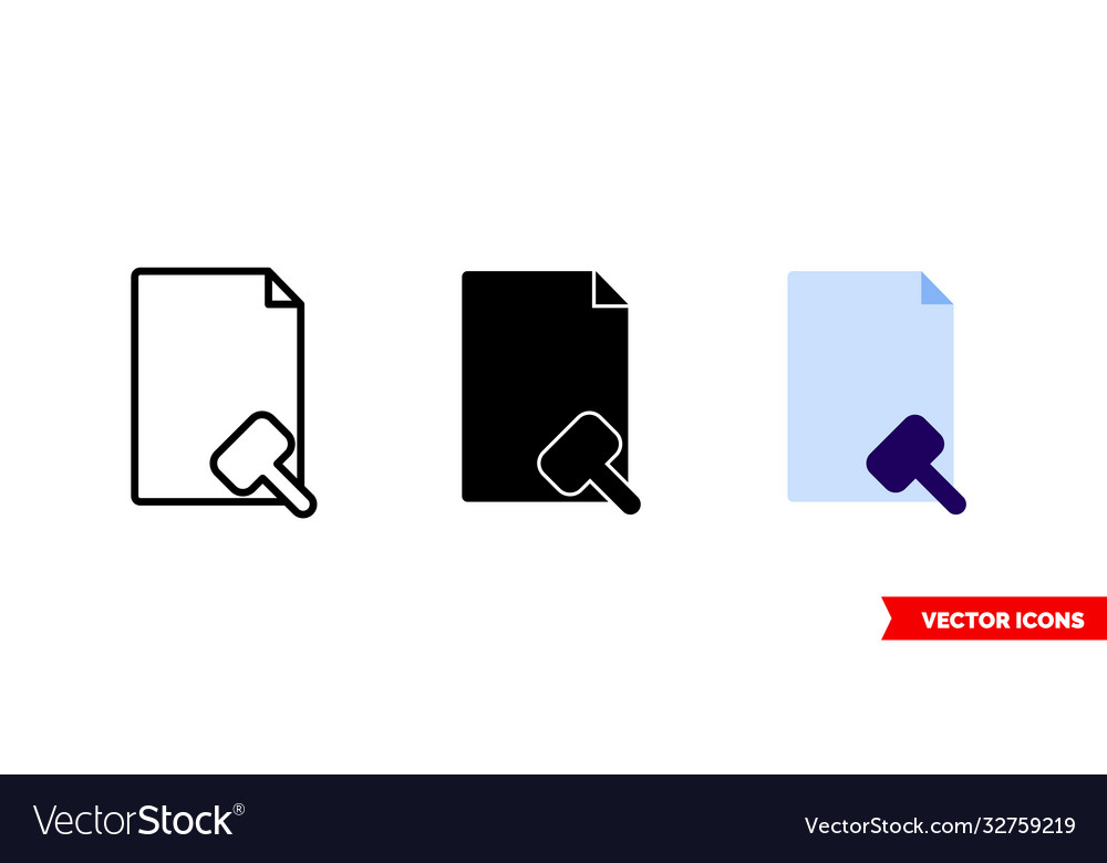 Policy document icon 3 types isolated vector image Policy document icon 3 types isolated