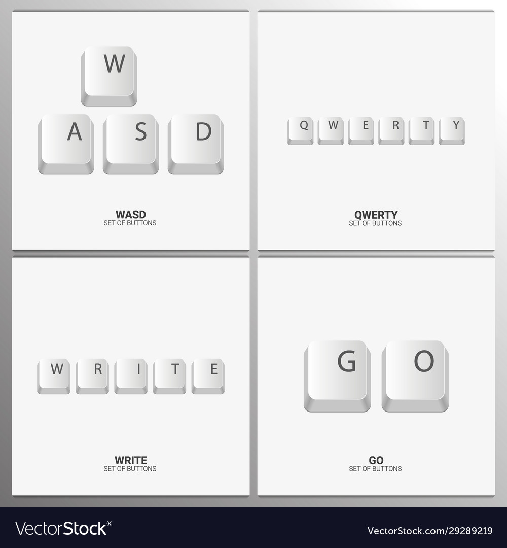 Set keyboard buttons on white background vector image Set keyboard buttons on white background