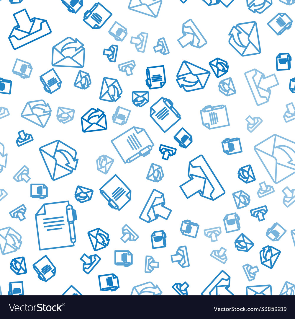 Set line document and pen download inbox vector image Set line document and pen download inbox