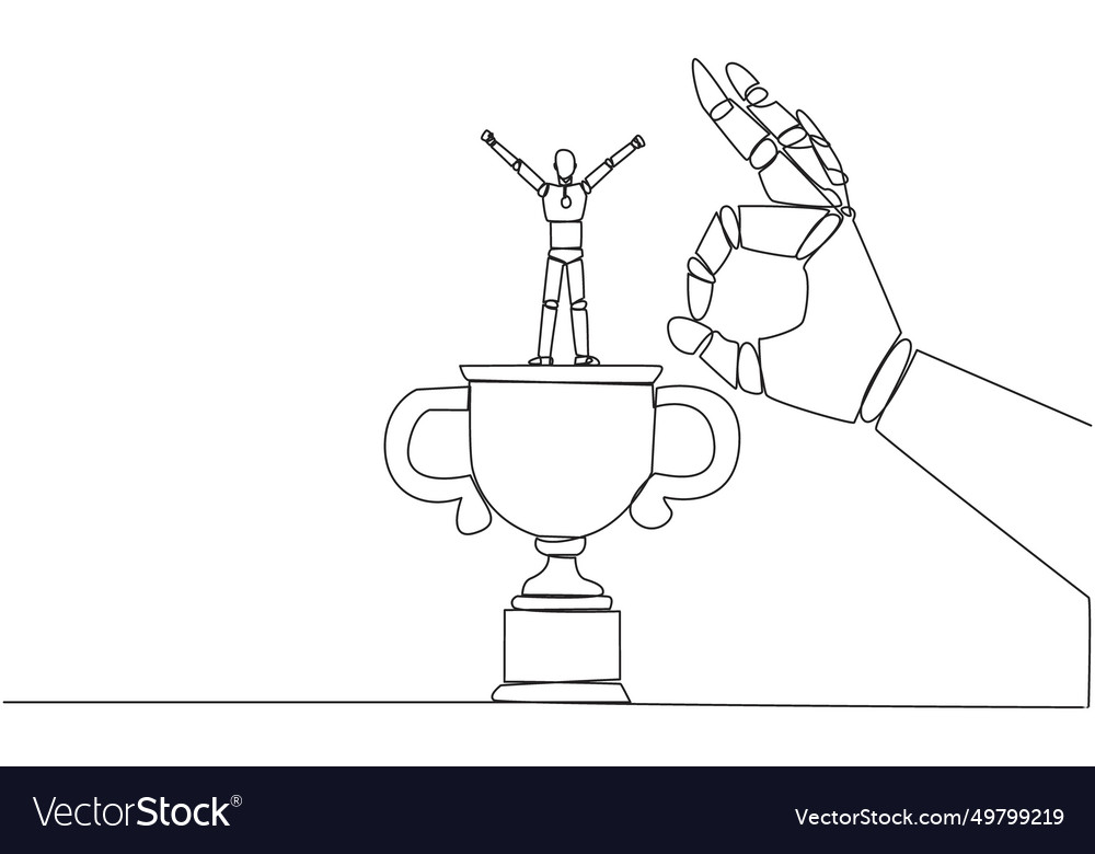 Single continuous line drawing the smart robot Vector Image Single continuous line drawing the smart robot