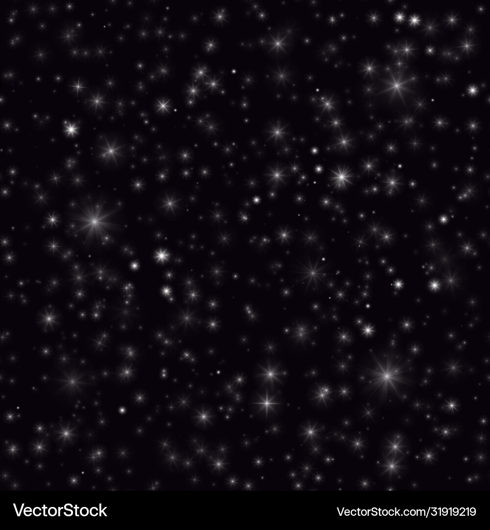 Starry night sky seamless pattern Royalty Free Vector Image