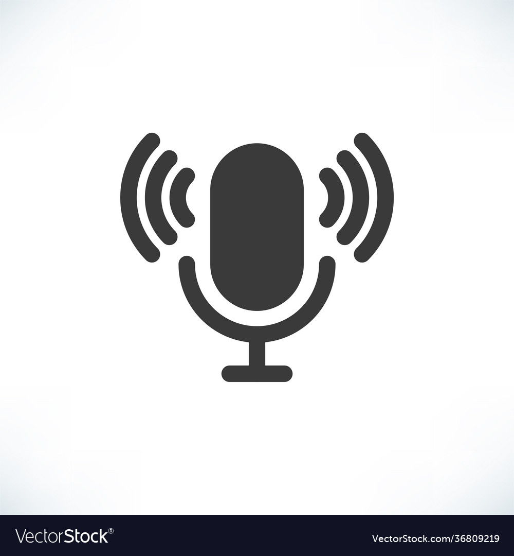 Studio microphone simple icon black podcast radio