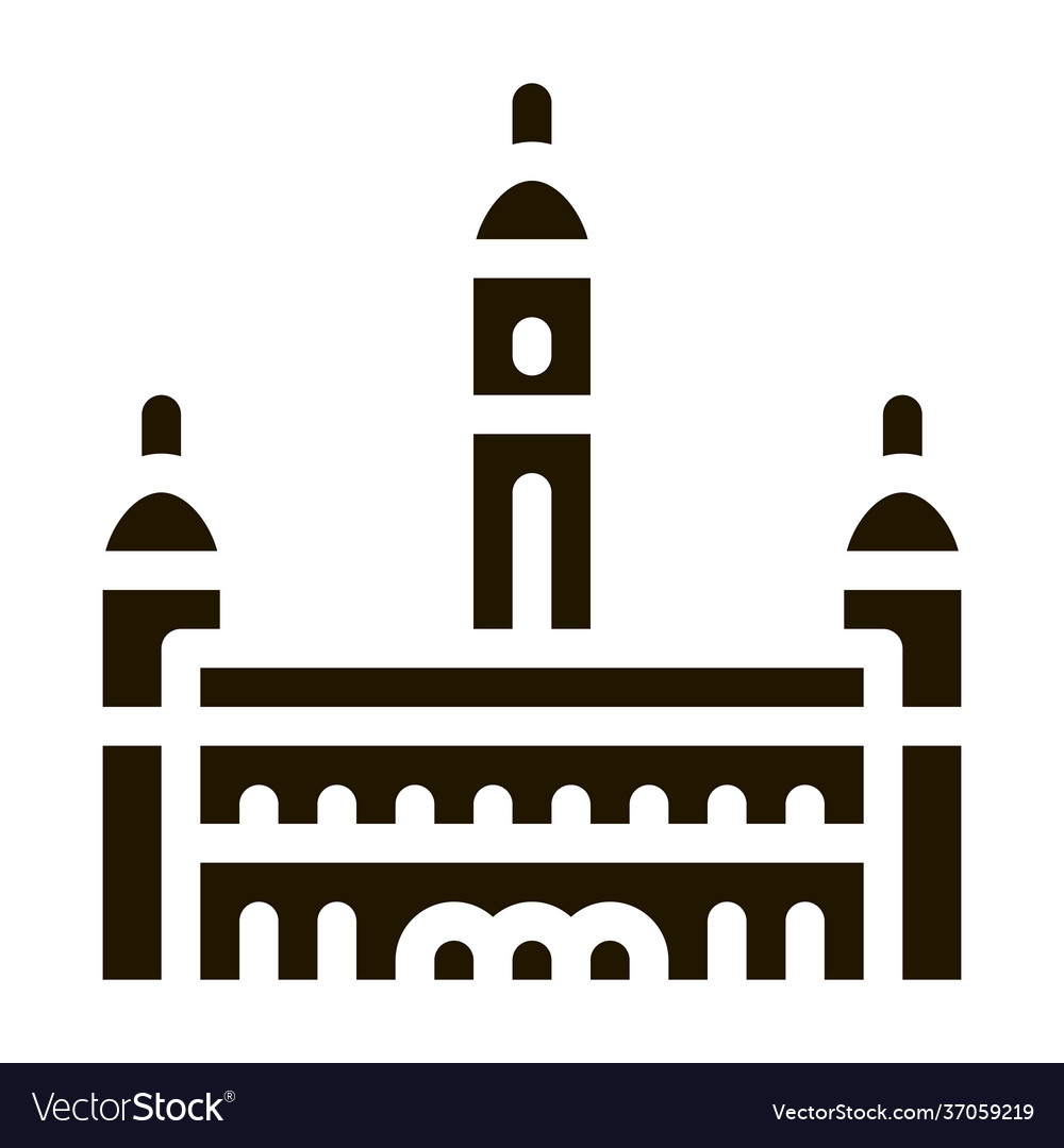 Sultan Palace Abdul - Samad Icon Glyph Royalty Free Vector