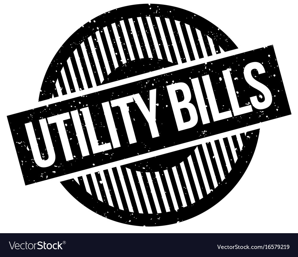 Utility bills rubber stamp