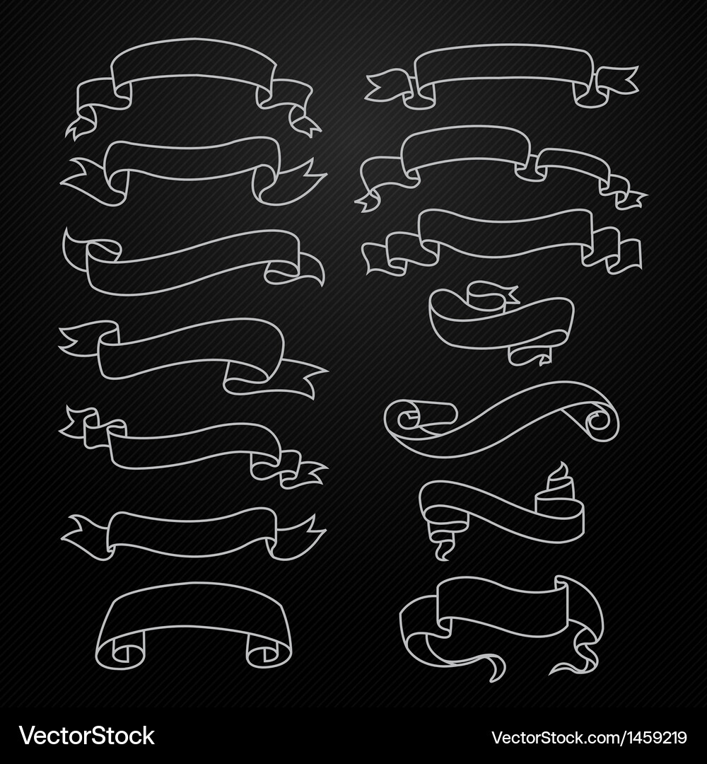 White Ribbon Set Royalty Free Vector Image - VectorStock