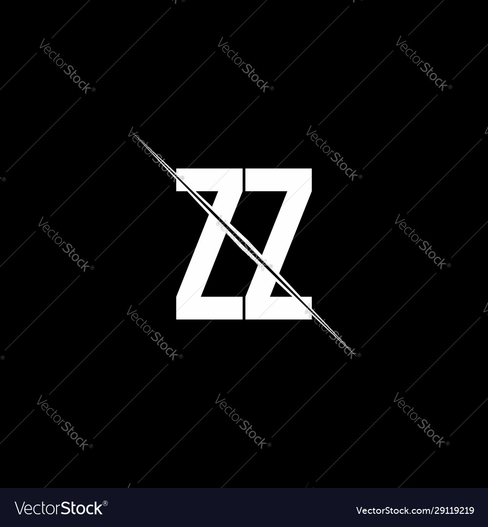 Zz logo monogram with slash style design template