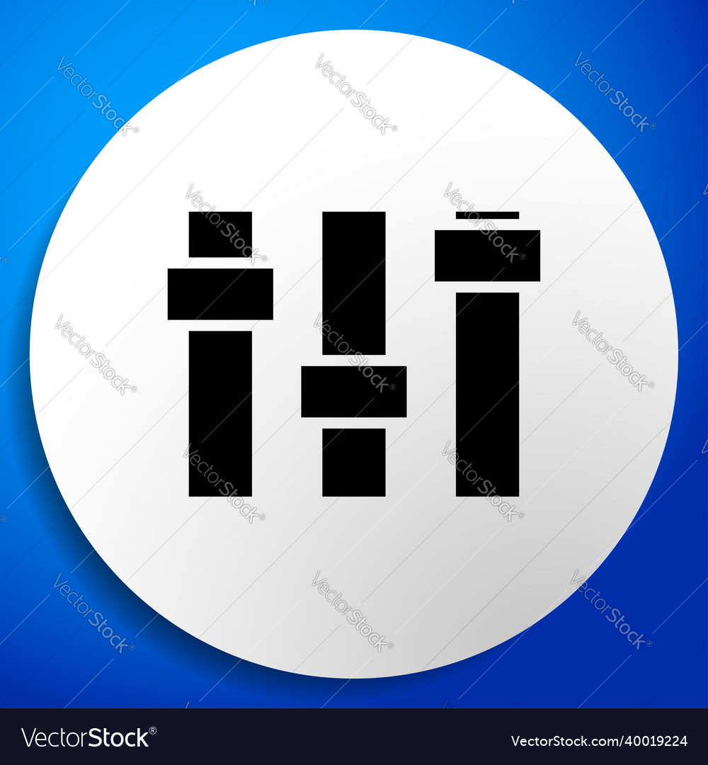 Adjuster slider tuner fader bars with levers knobs vector image Adjuster slider tuner fader bars with levers knobs